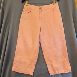 Eileen Fisher Organic Cotton Stretch Crop Jeans Women Small Pastel Peach 31X30.5